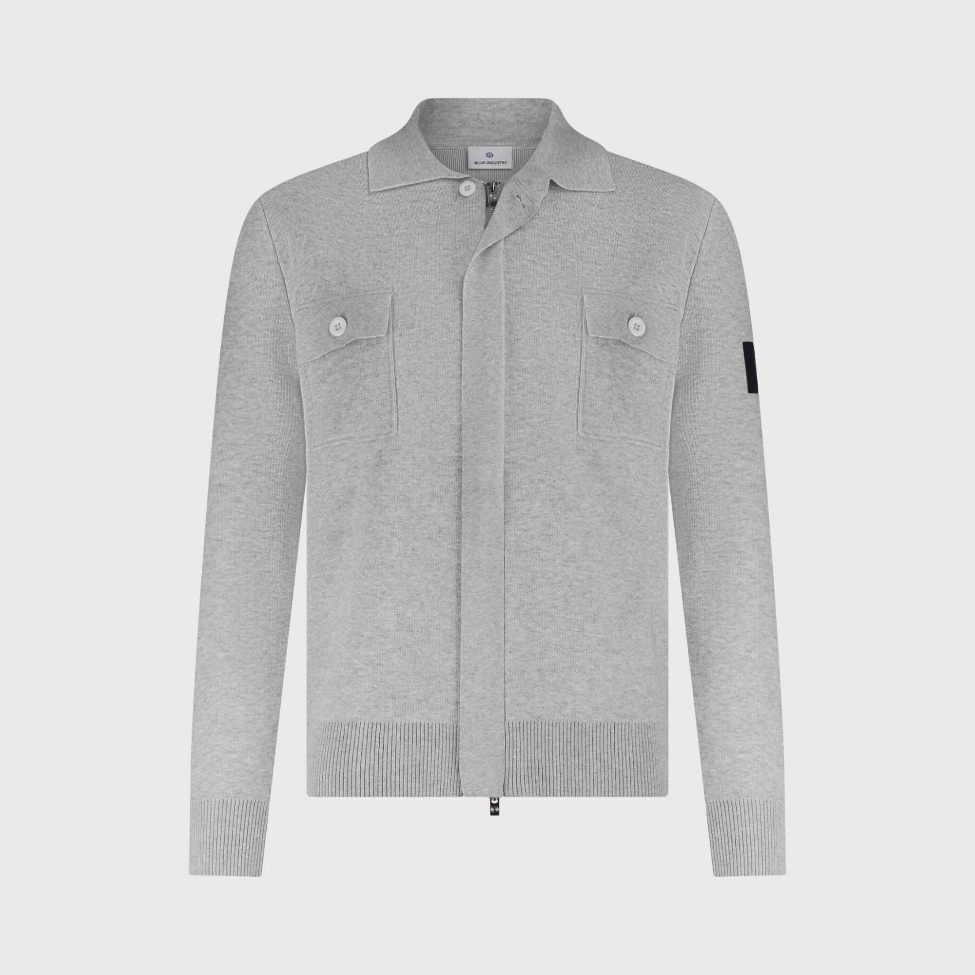 Vest borstzakken en rits - grijs