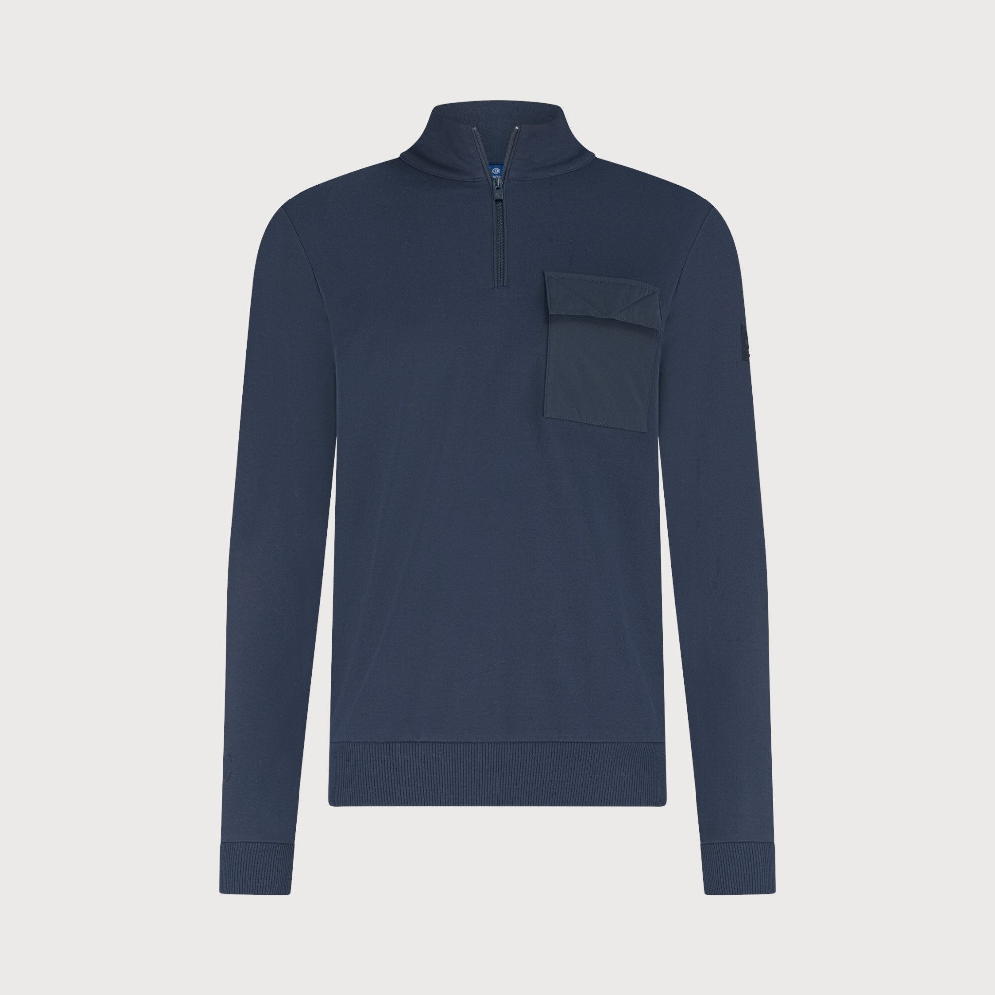 Trui sweat met rits - navy