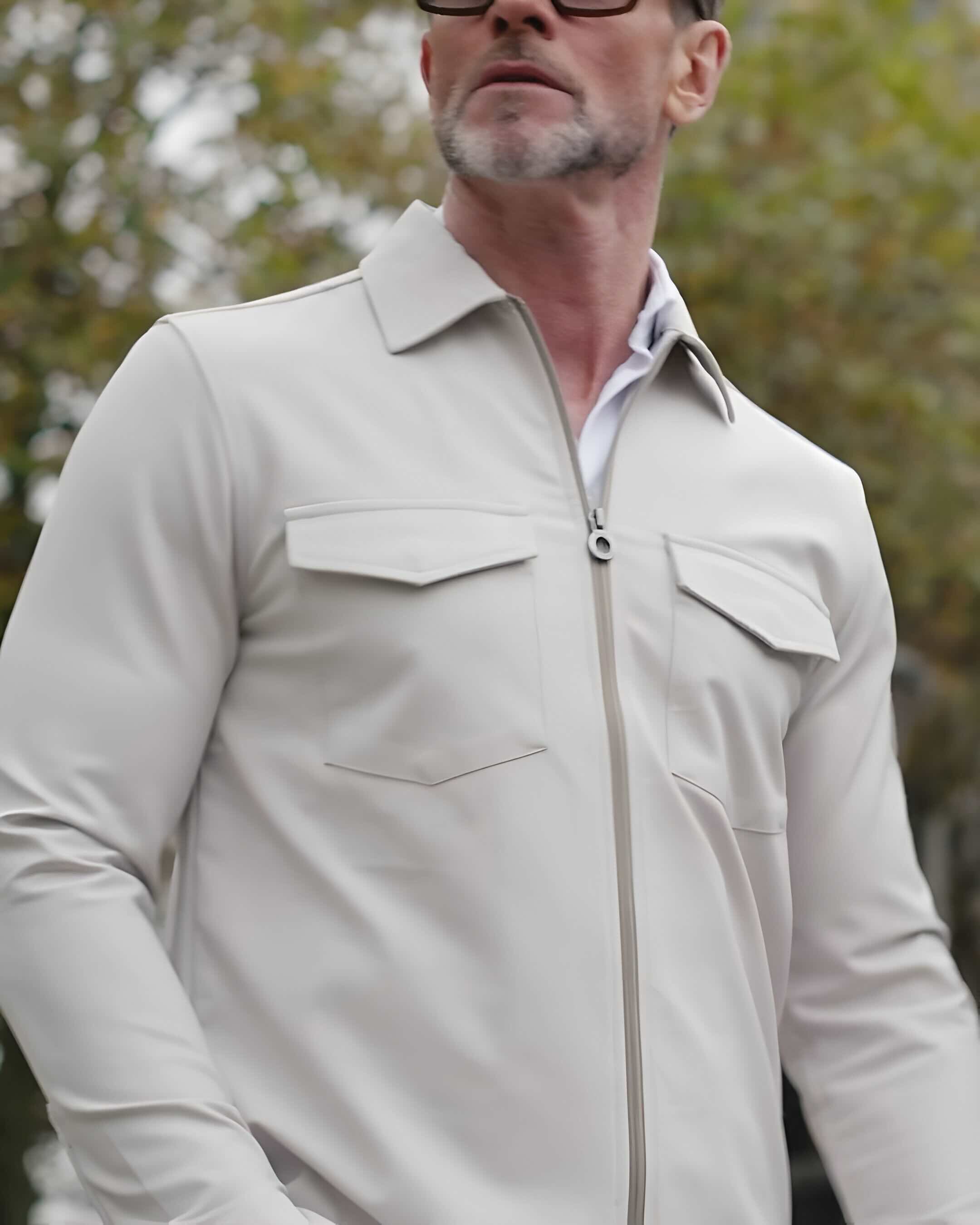 Overshirt travel met ritssluiting - grijs