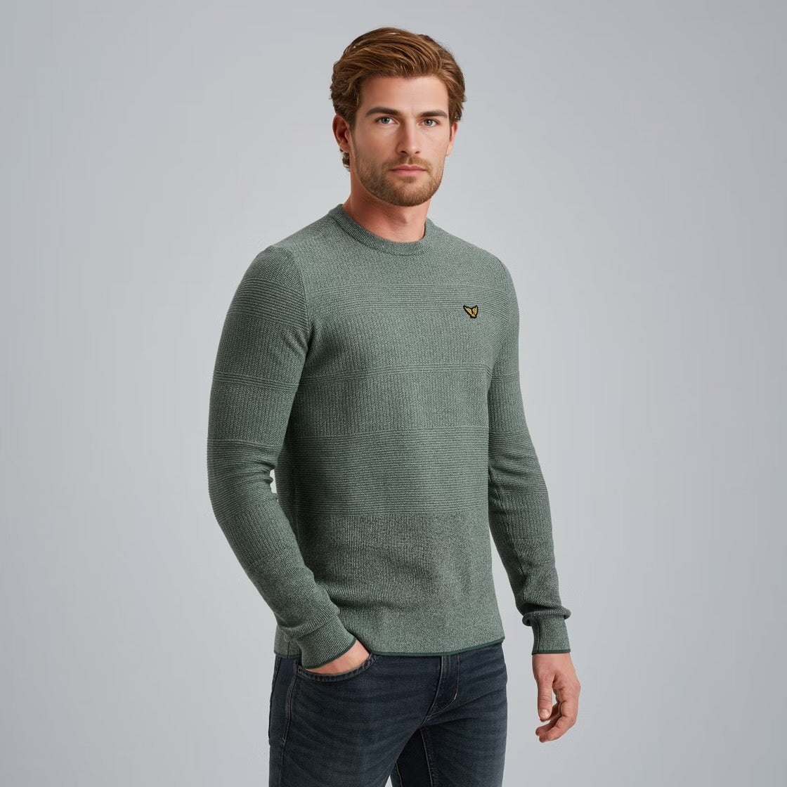 Trui met streeppatroon - blauw/groen