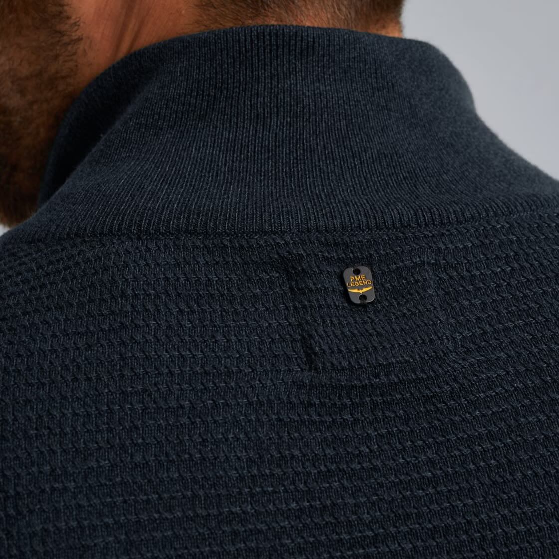 Trui met halve rits - blauw