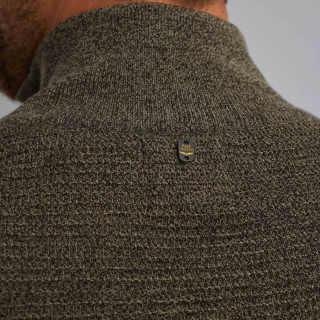 Trui met halve rits - groen