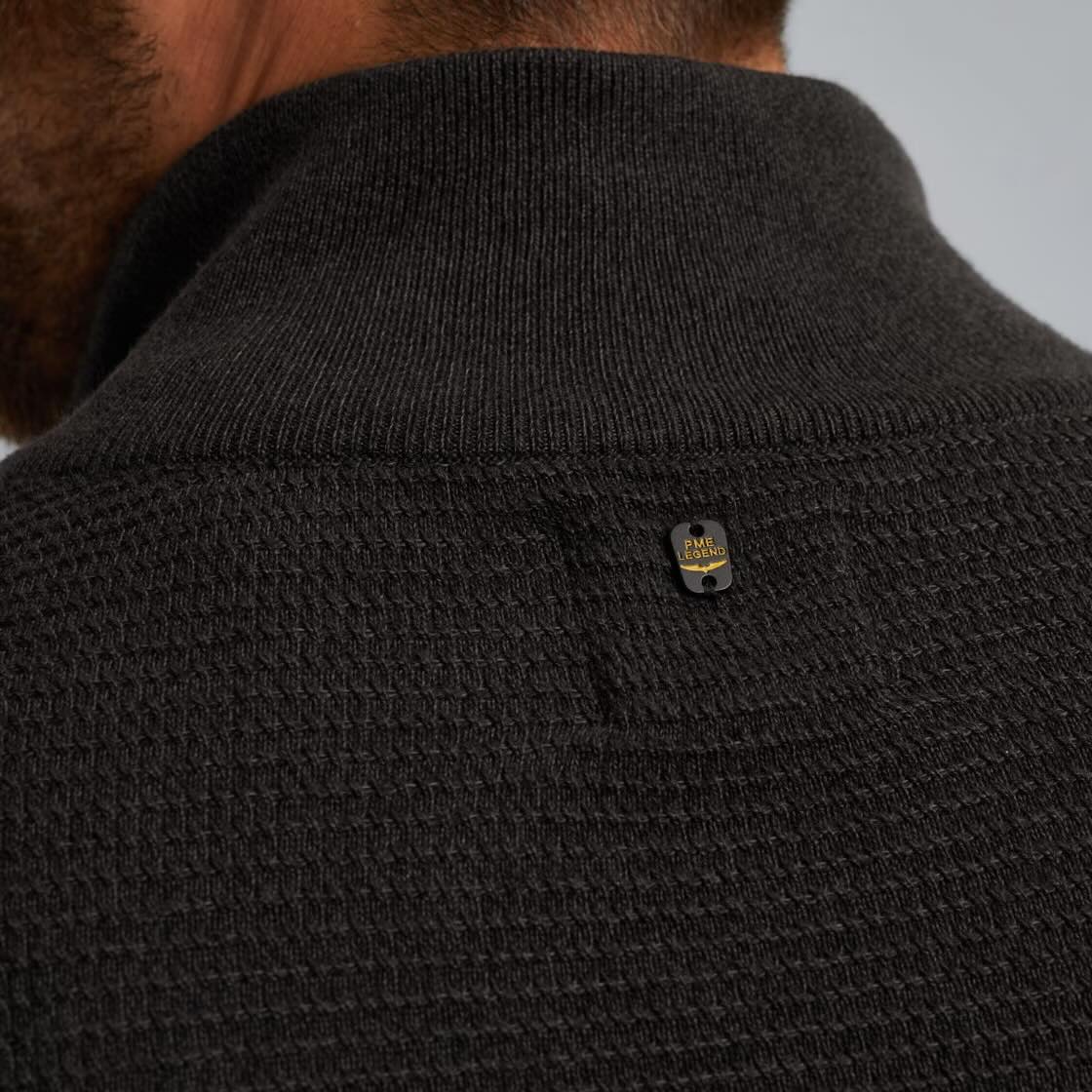 Trui met halve rits - zwart