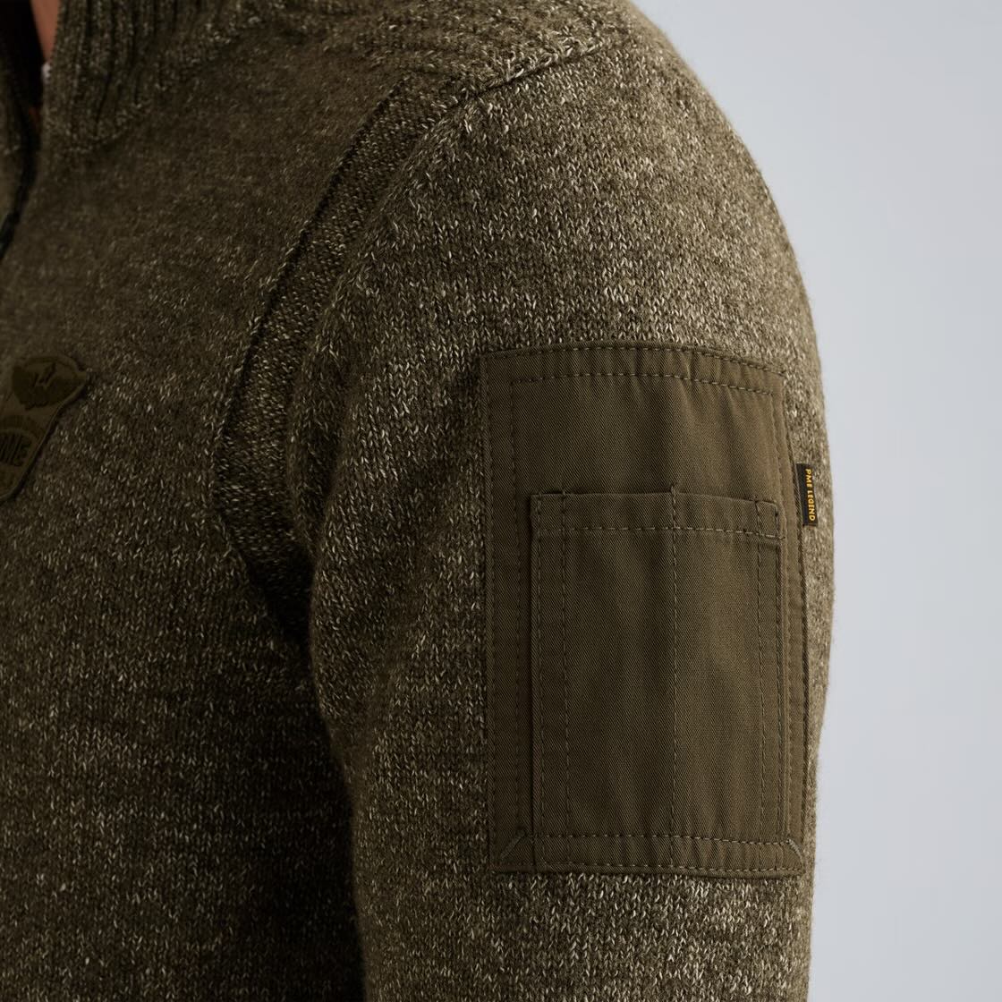 Trui met halve rits - groen