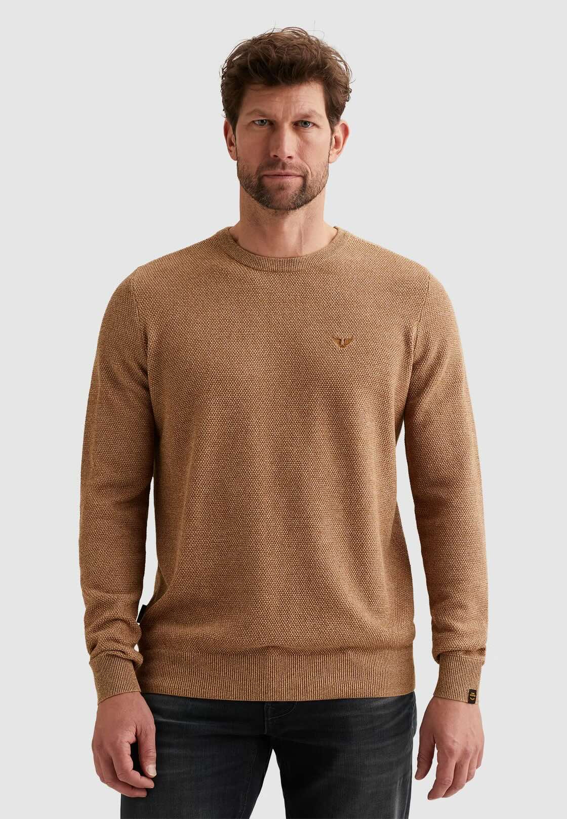 Trui met ronde hals - roestbruin