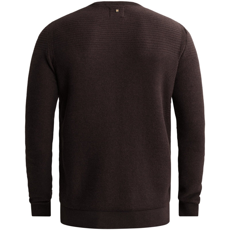 Trui ronde hals mouliné - aubergine