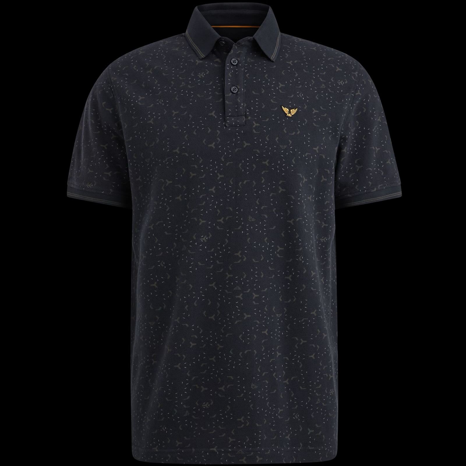 Polo allover print- donkerblauw