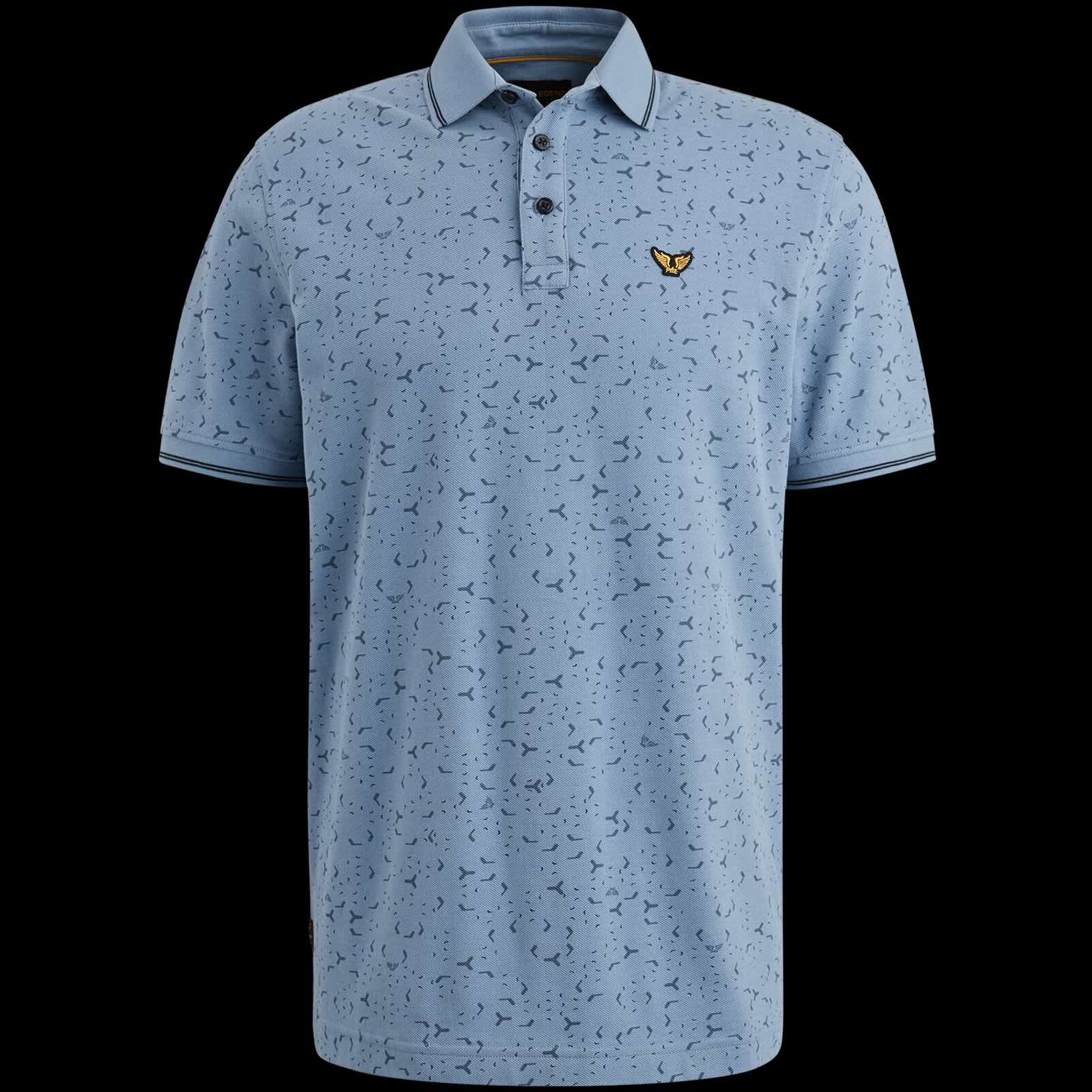 Polo allover print- lichtblauw