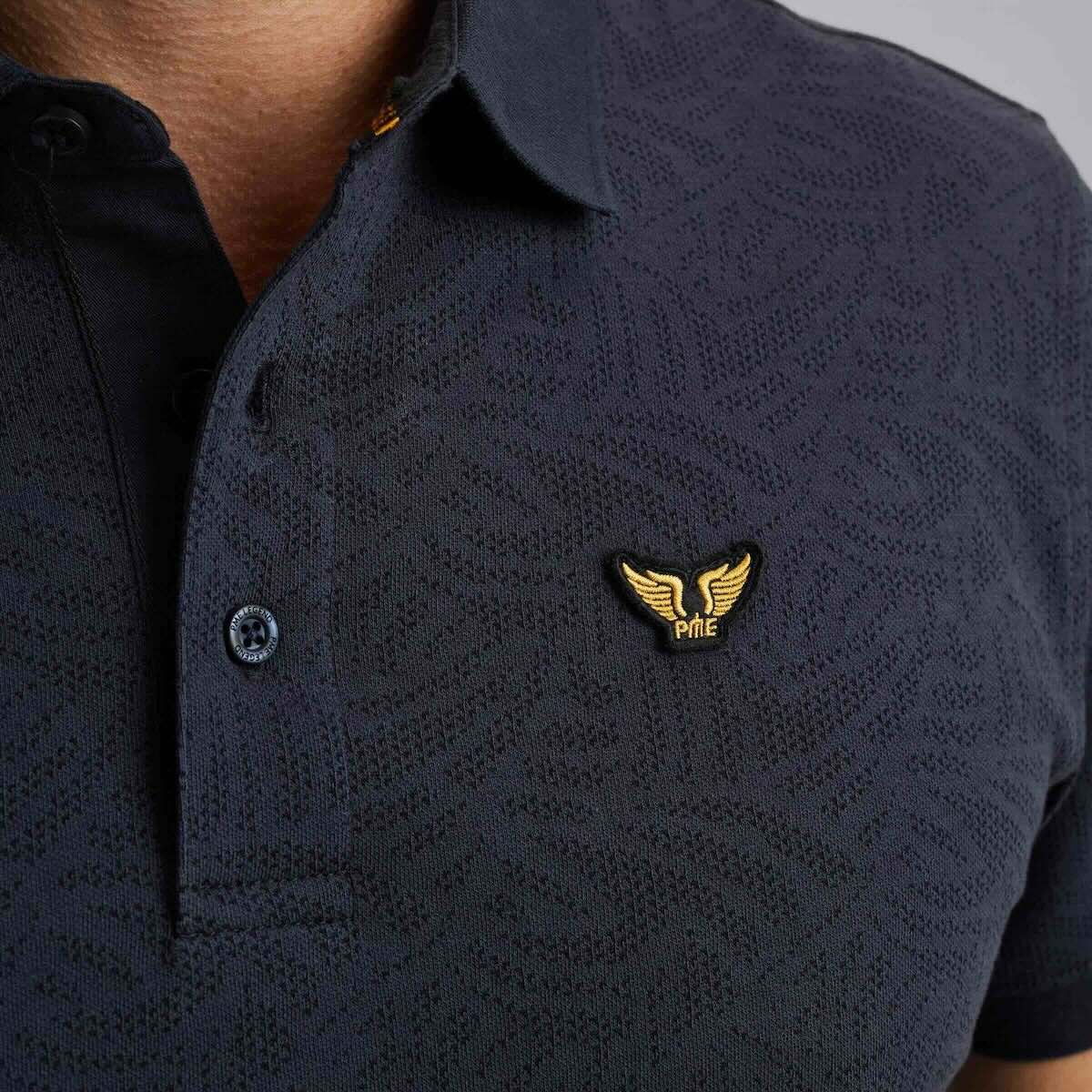 Polo jacquardpatroon - blauw