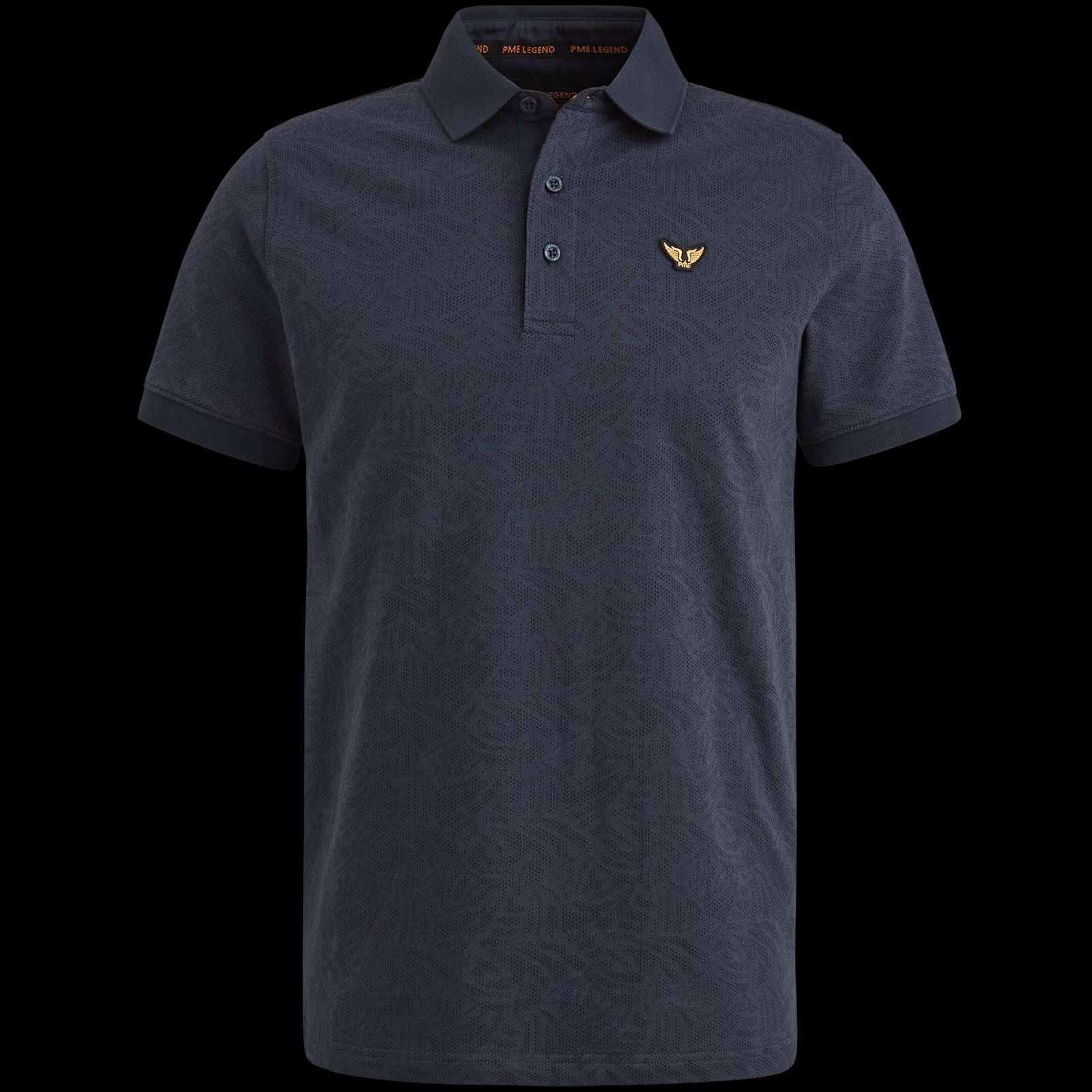 Polo jacquardpatroon - blauw