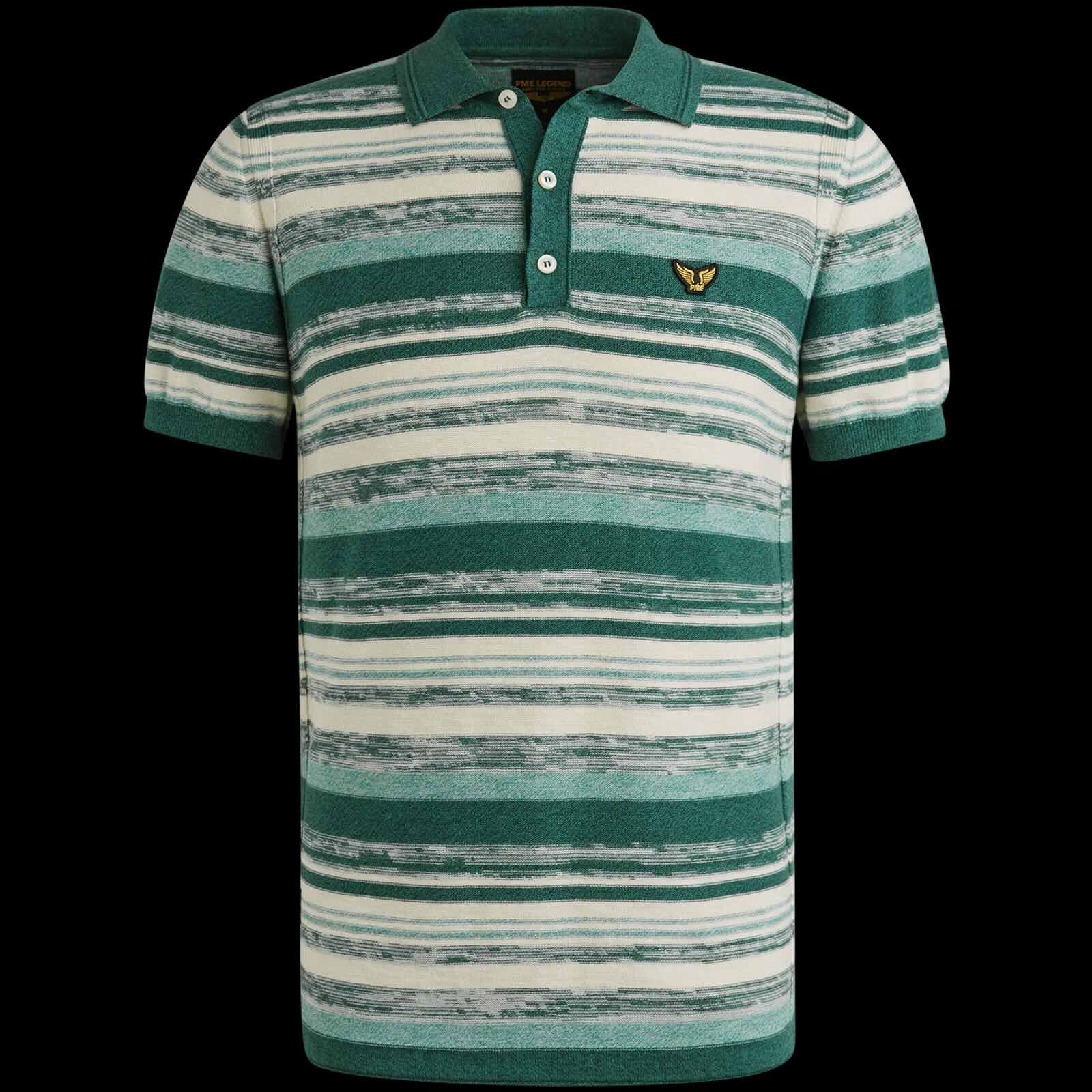 Polo streep gebreid - groen