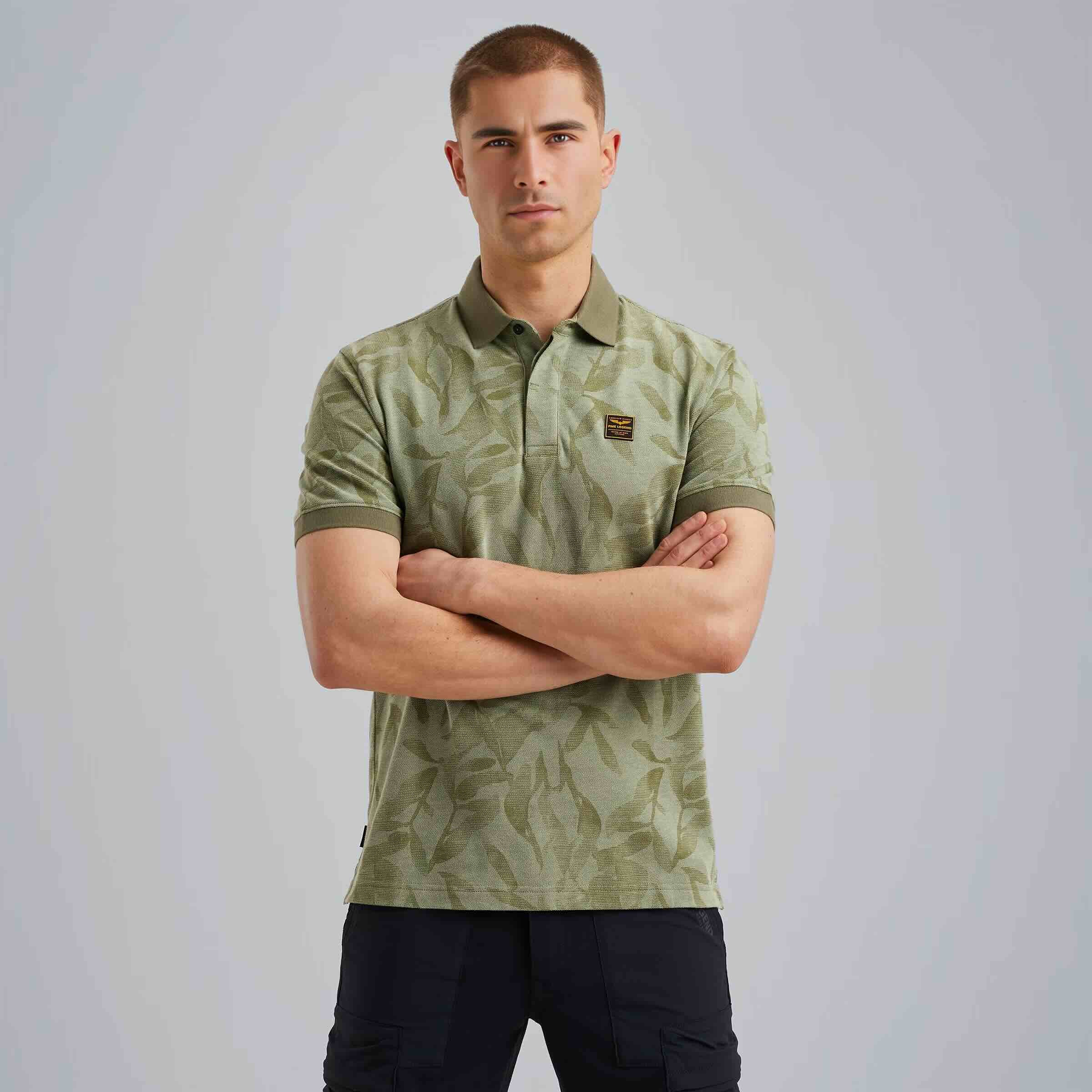 Polo met allover print - groen