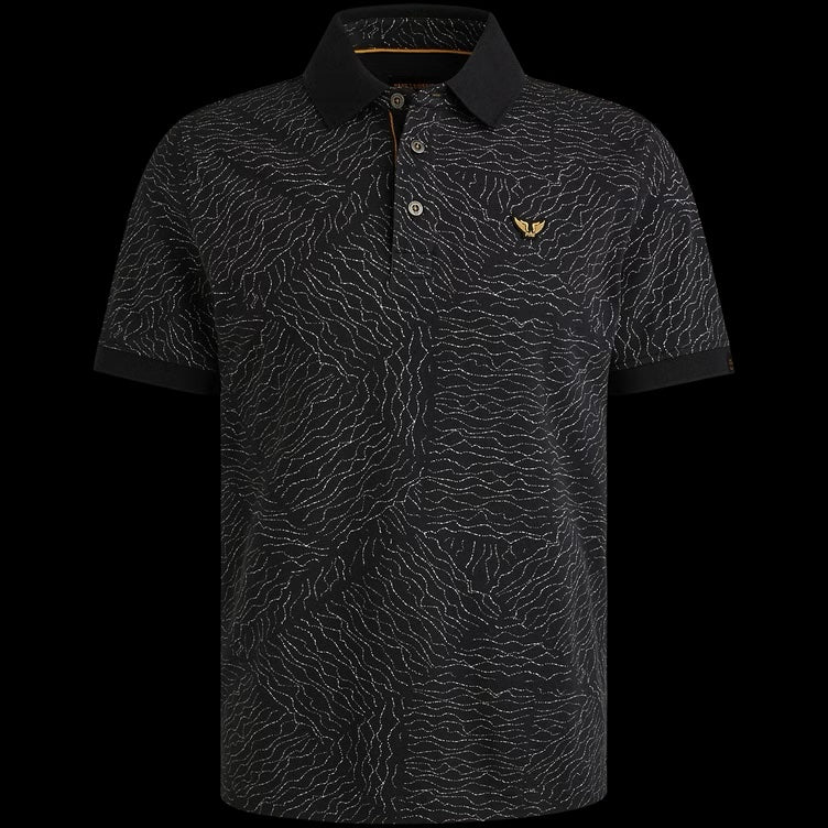 Polo met allover print - blauw