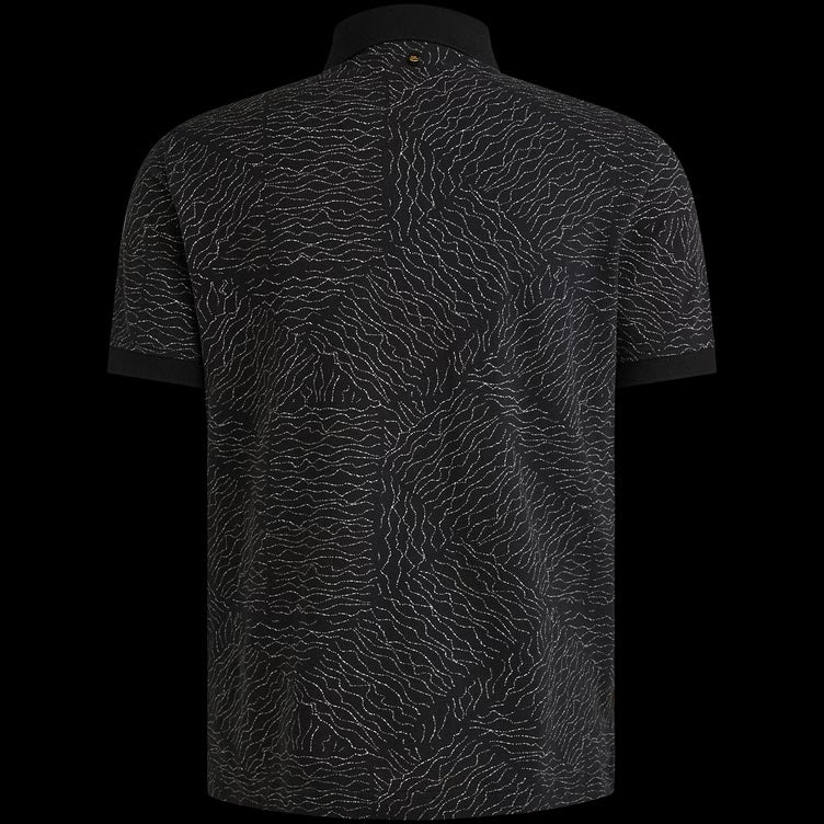 Polo met allover print - blauw
