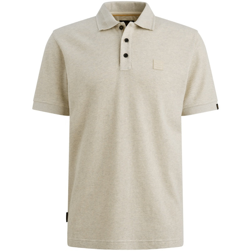 Polo met structuur - beige