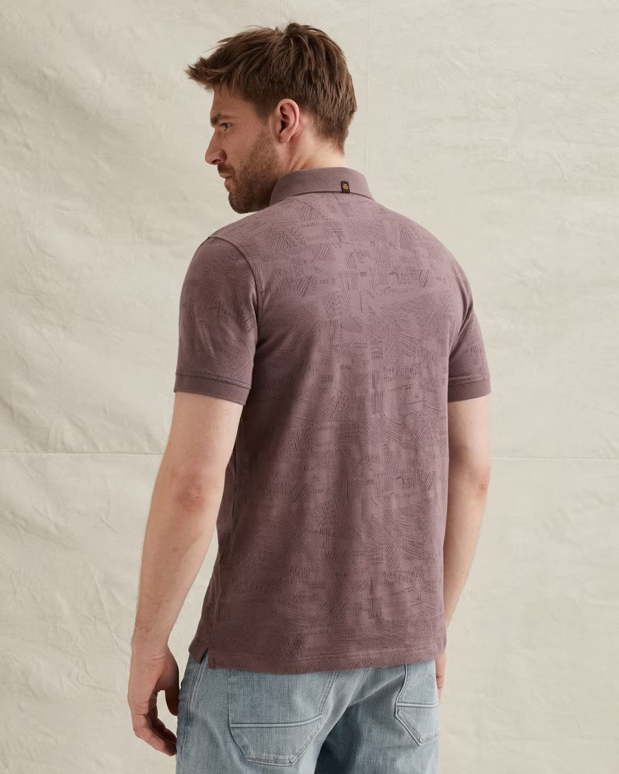 Polo jacquardpatroon - paars