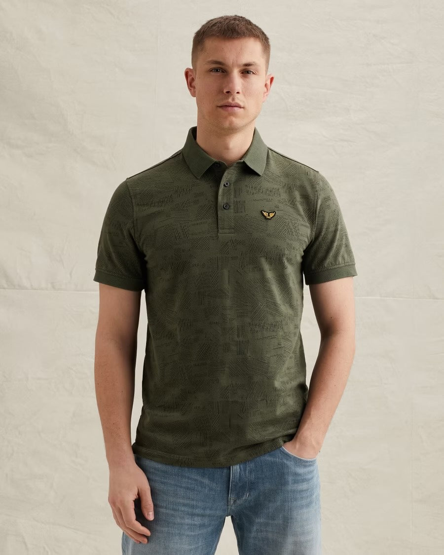 Polo jacquardpatroon - groen