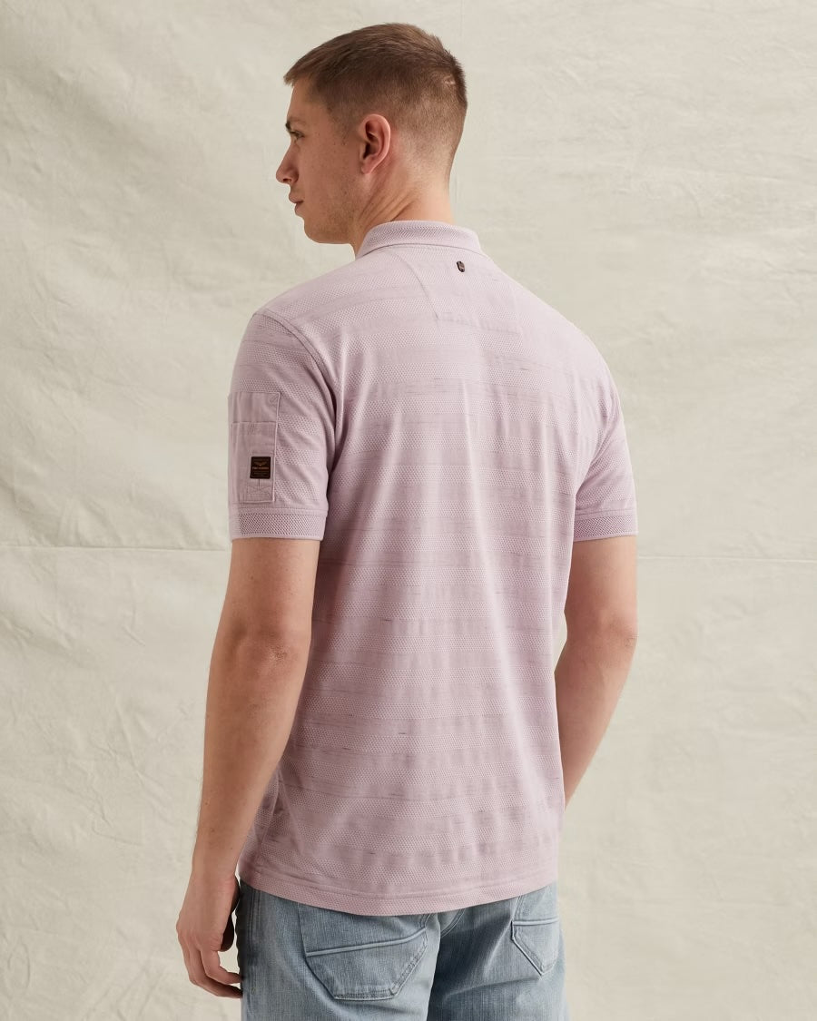 Polo met streeppatroon - paars