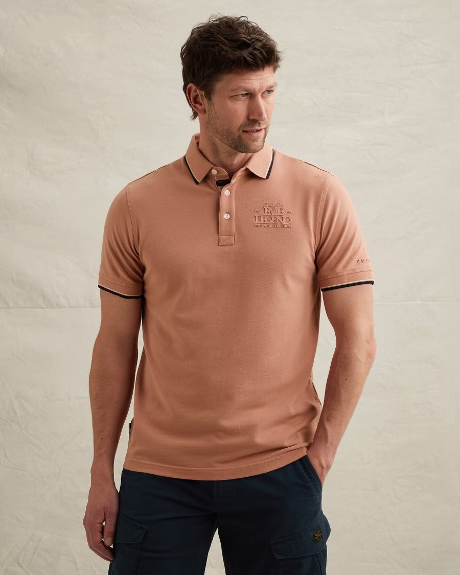Polo piqué met artwork - rose dawn