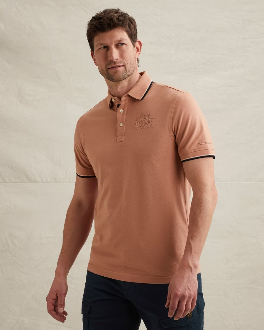 Polo piqué met artwork - rose dawn