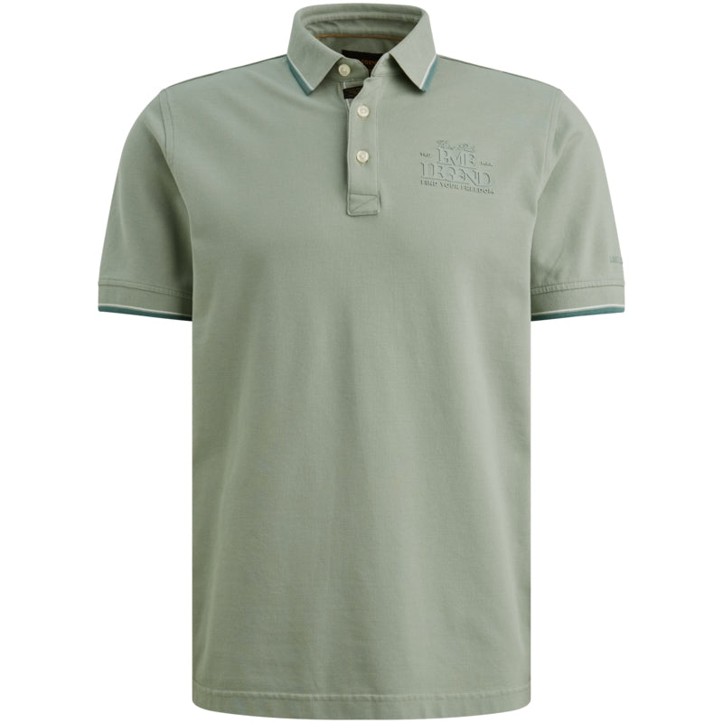 Polo piqué met artwork - iceberg green