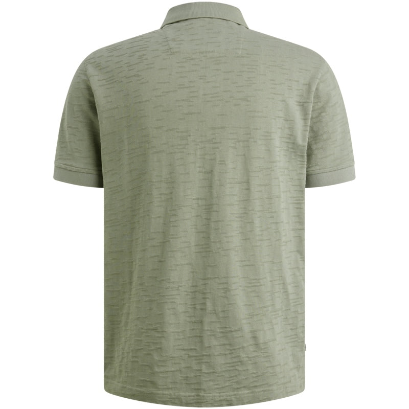 Polo jersey jacquardpatroon - groen