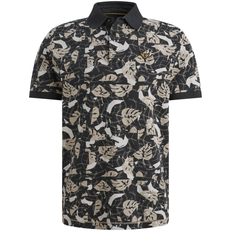 Polo allover print - blauw