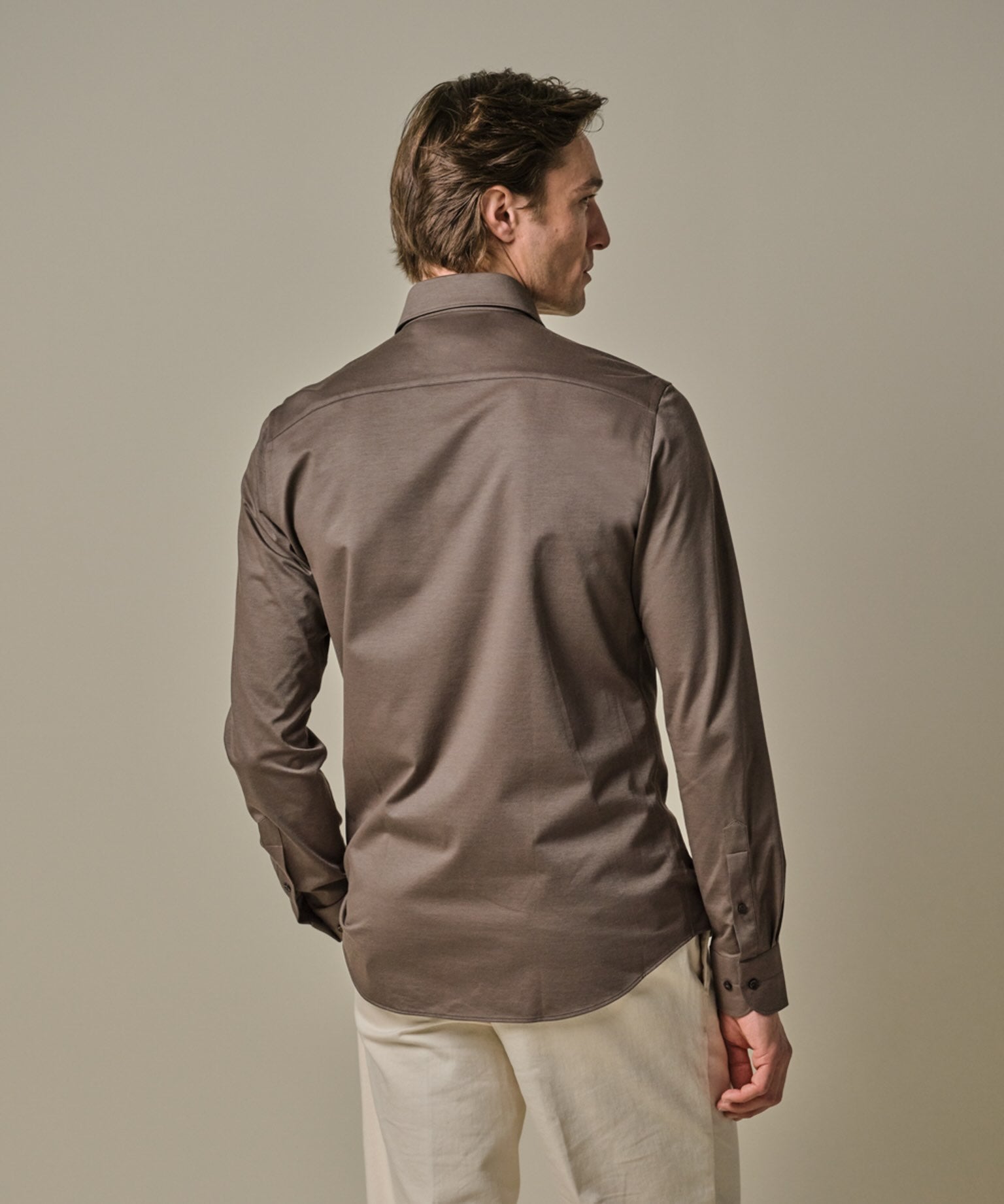Overhemd Japanese Knitted - licht bruin