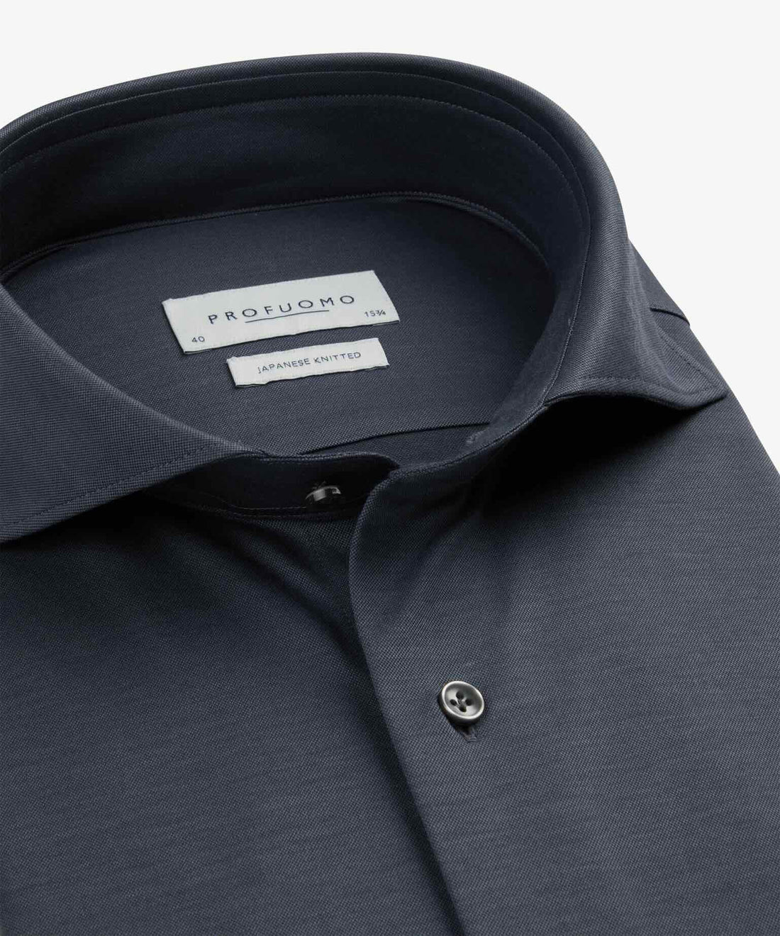 Overhemd Japanese Knitted - denimblauw