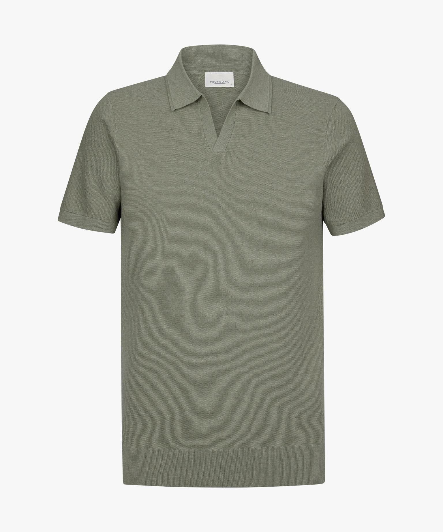 Polo v-hals luxury basic - groen