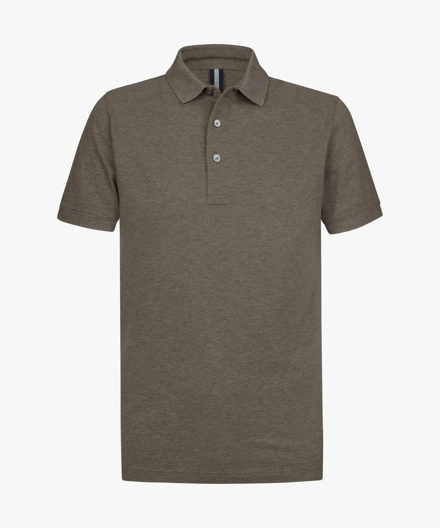Polo stretch pique - lichtbruin
