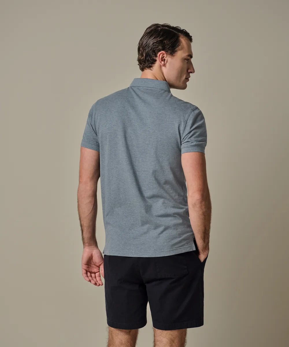 Polo stretch pique - blauw