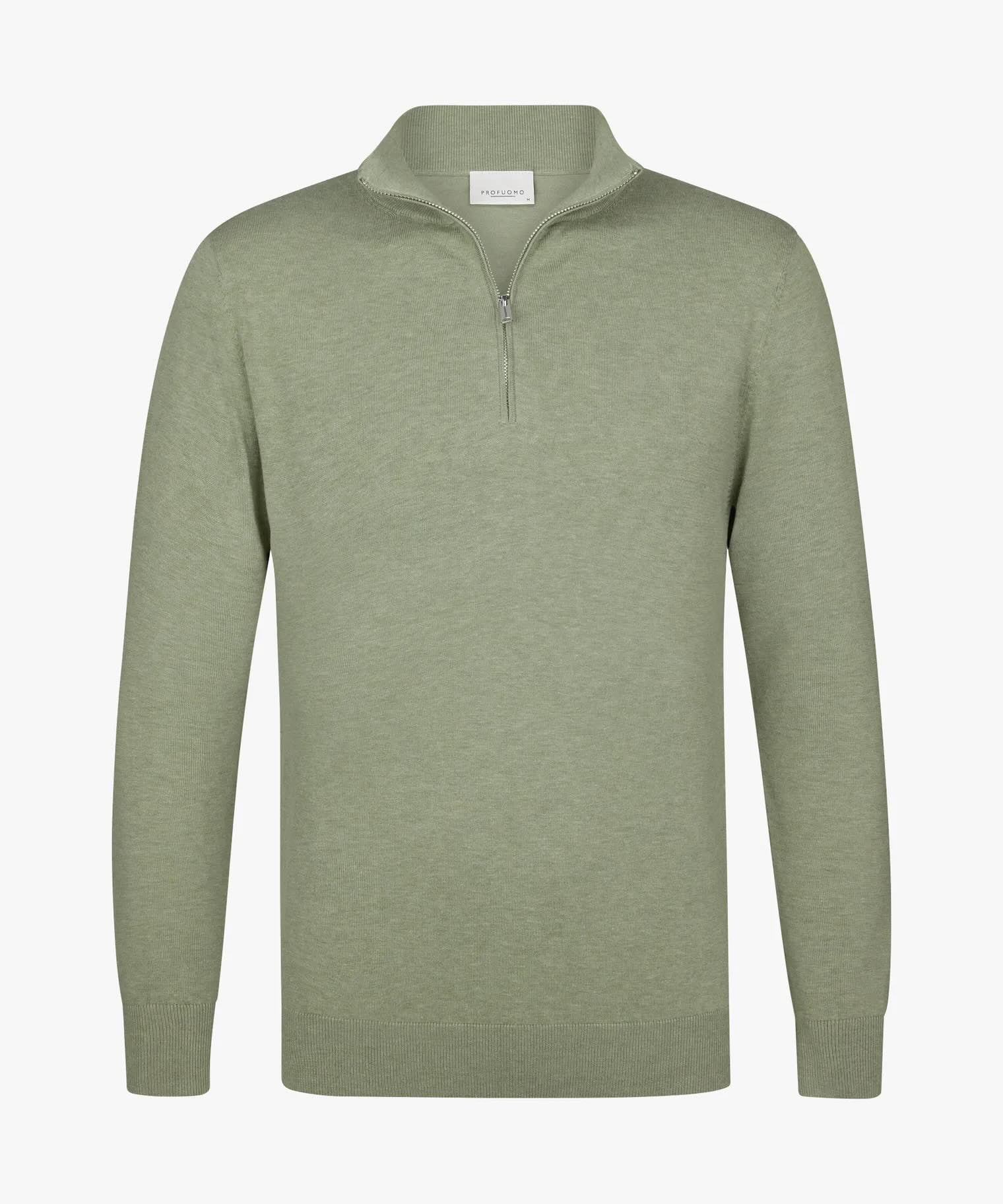Trui quarter zip - groen