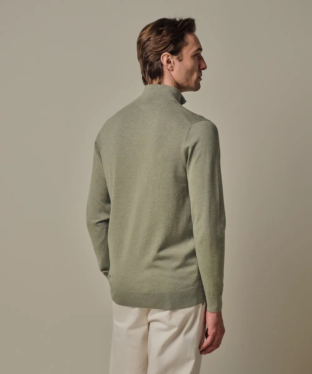 Trui quarter zip - groen