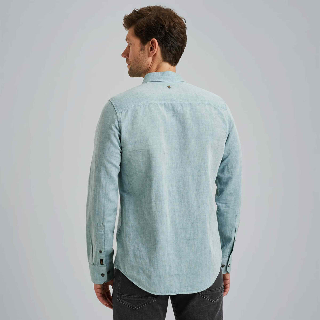 Overhemd katoen/linnen - groen