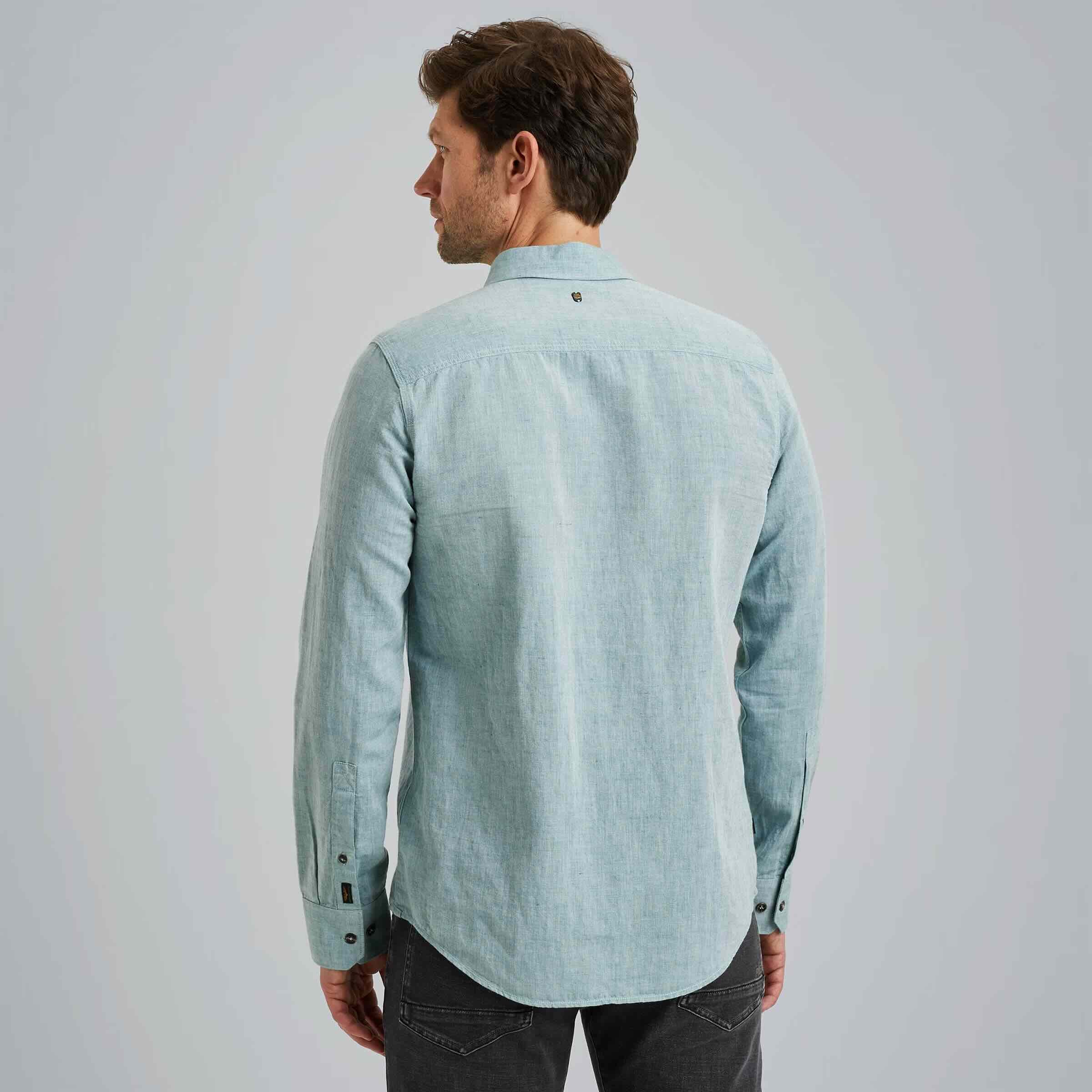 Overhemd katoen/linnen - groen