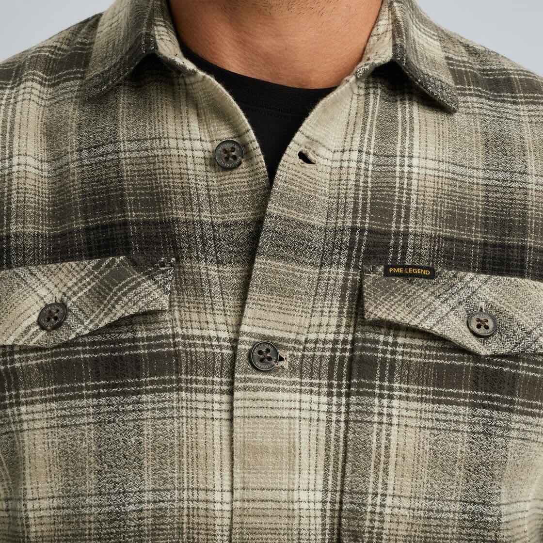 Overshirt geruit - beige