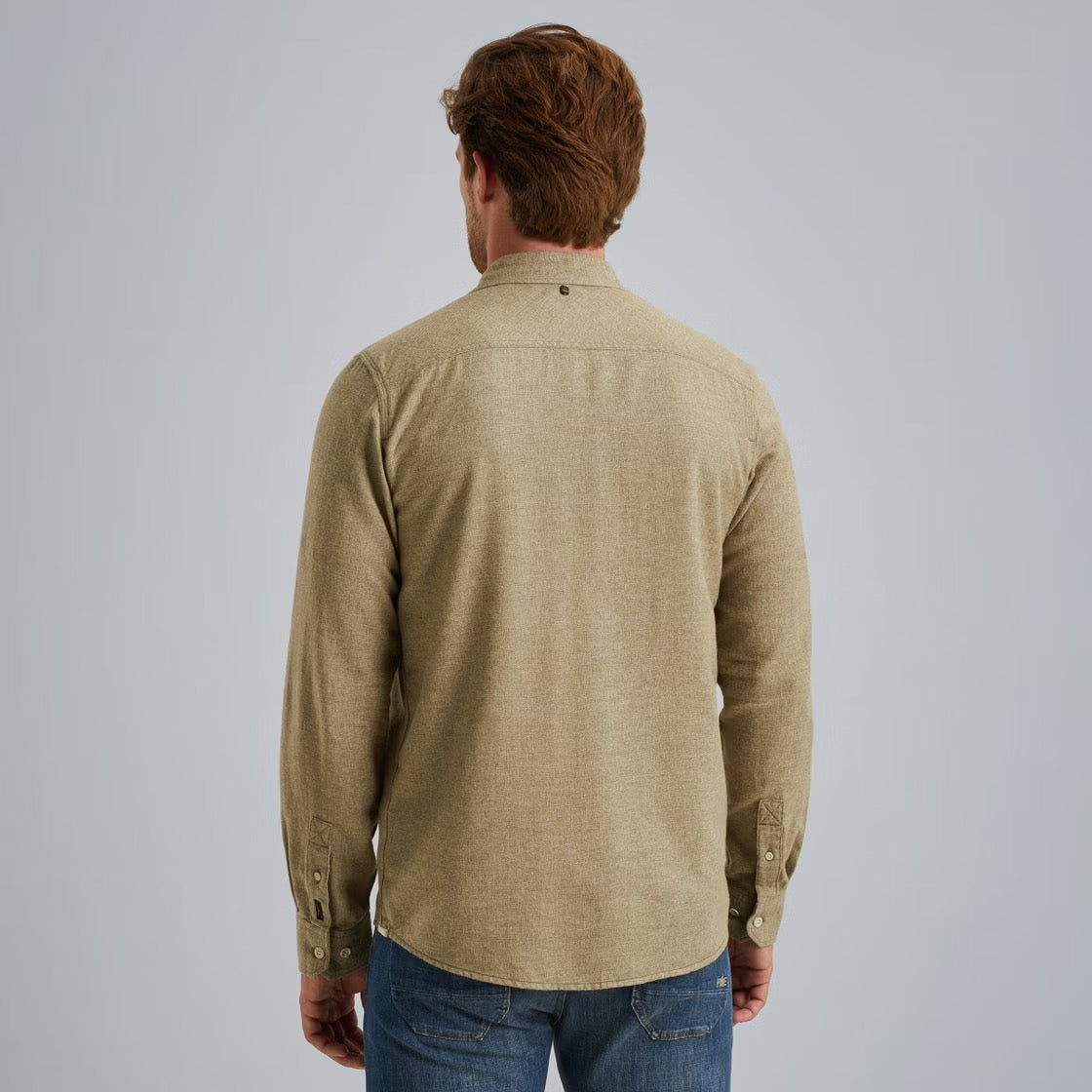 Overhemd allover structuur - groen