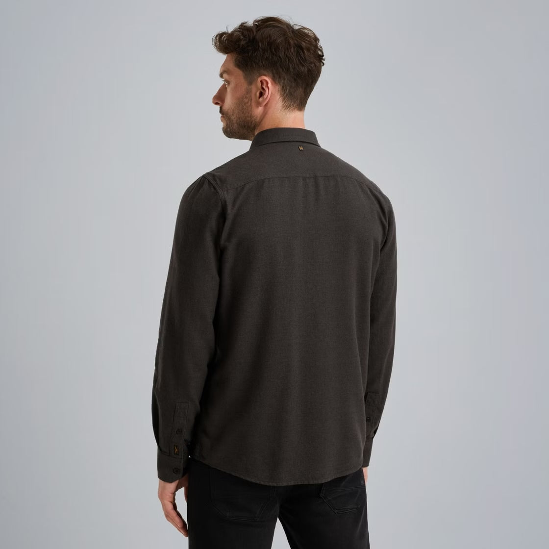 Overhemd allover structuur - zwart