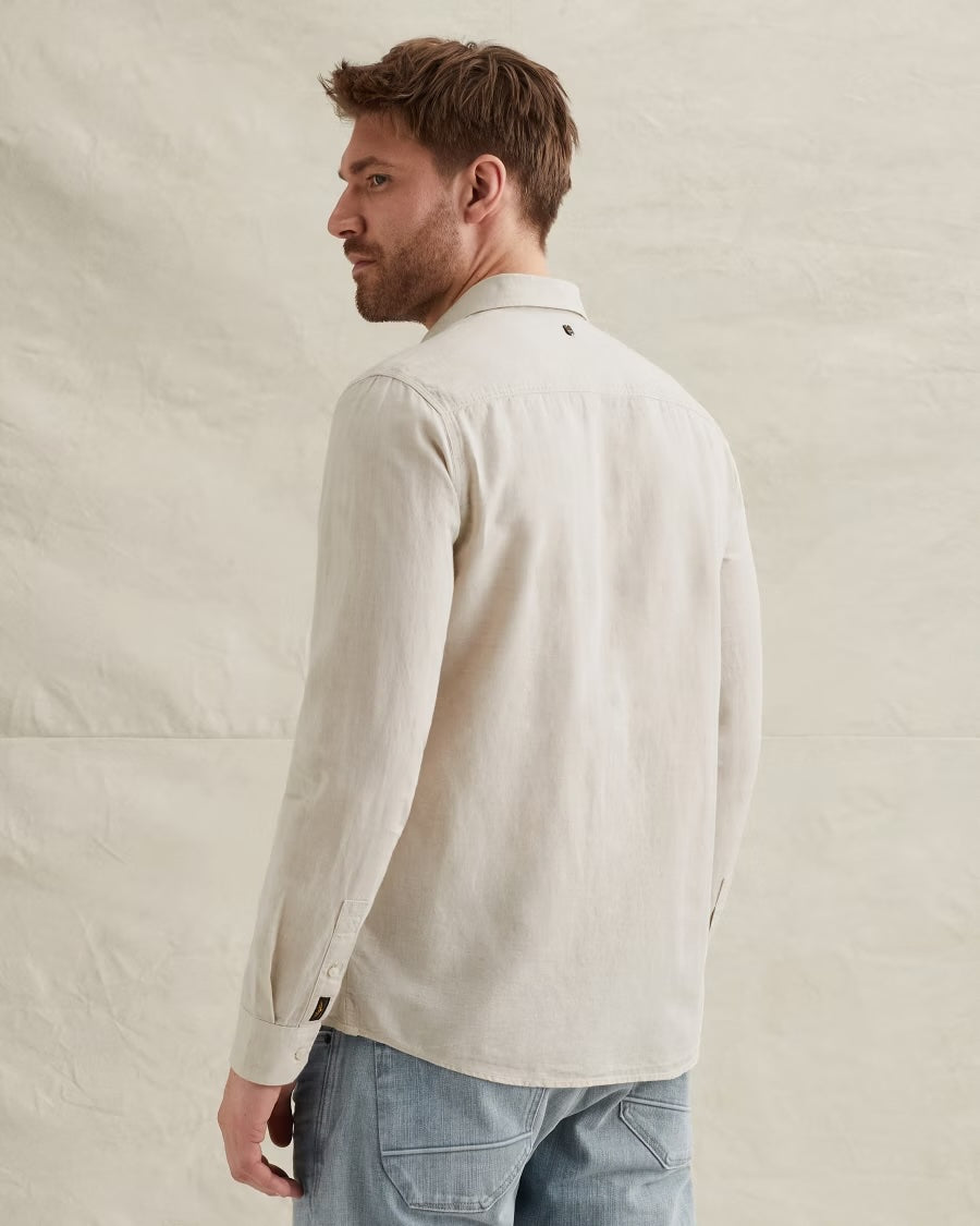 Overhemd katoen linnen - beige