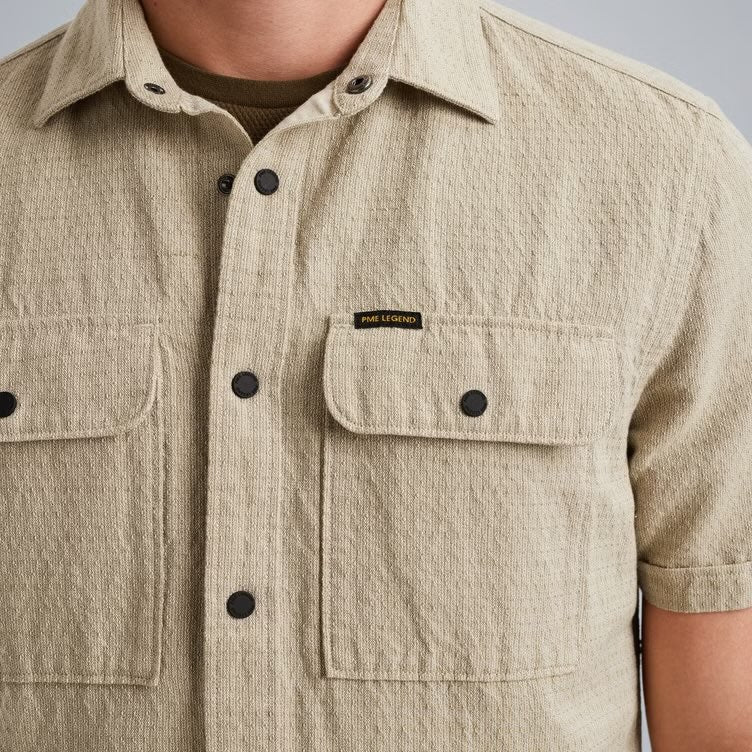 Overhemd met cargo zakken - beige