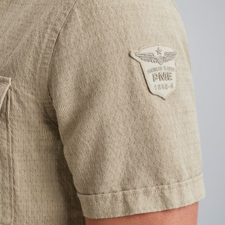 Overhemd met cargo zakken - beige