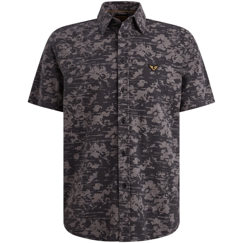 Overhemd jersey piqué - blauw/grijs