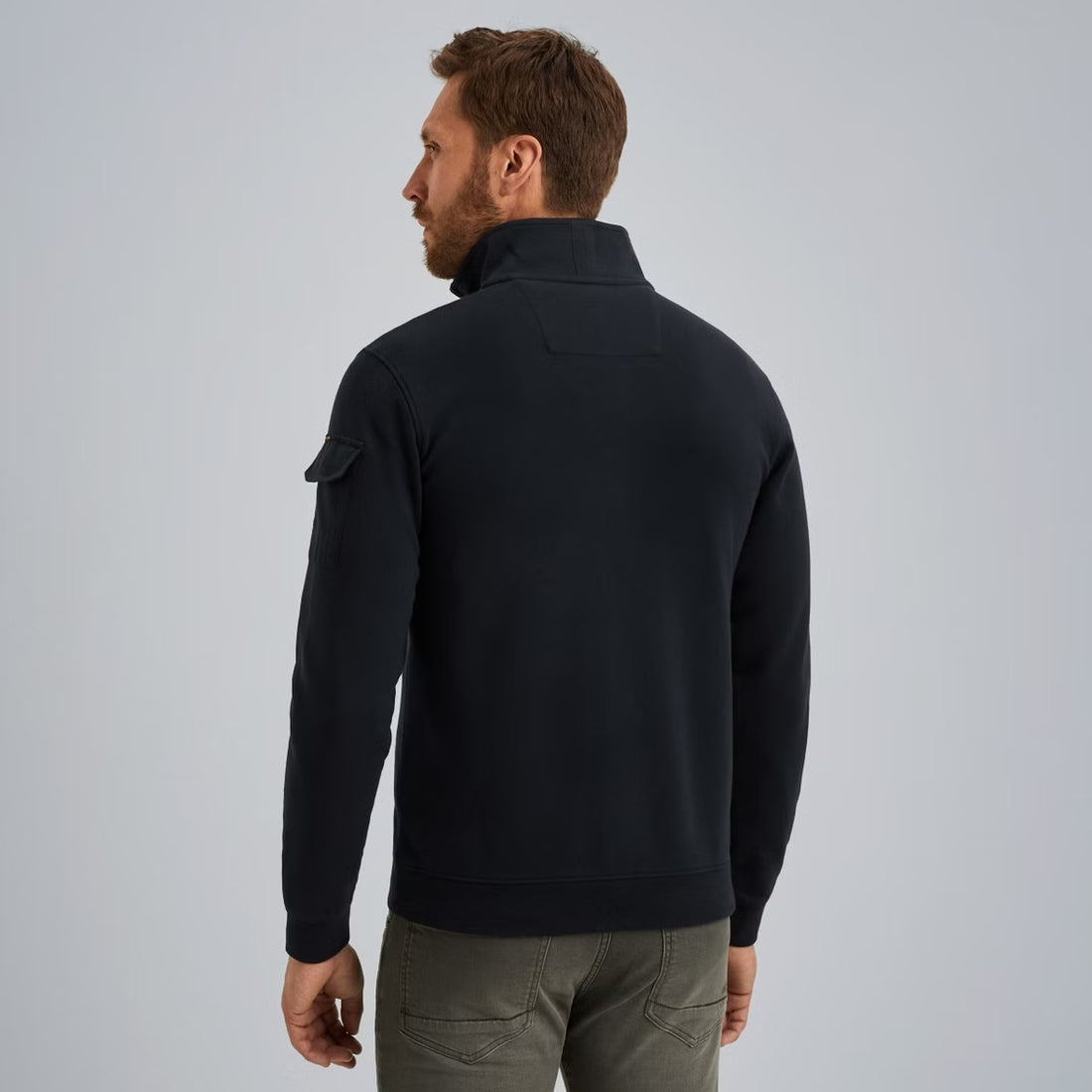 Sweater met halve rits - blauw