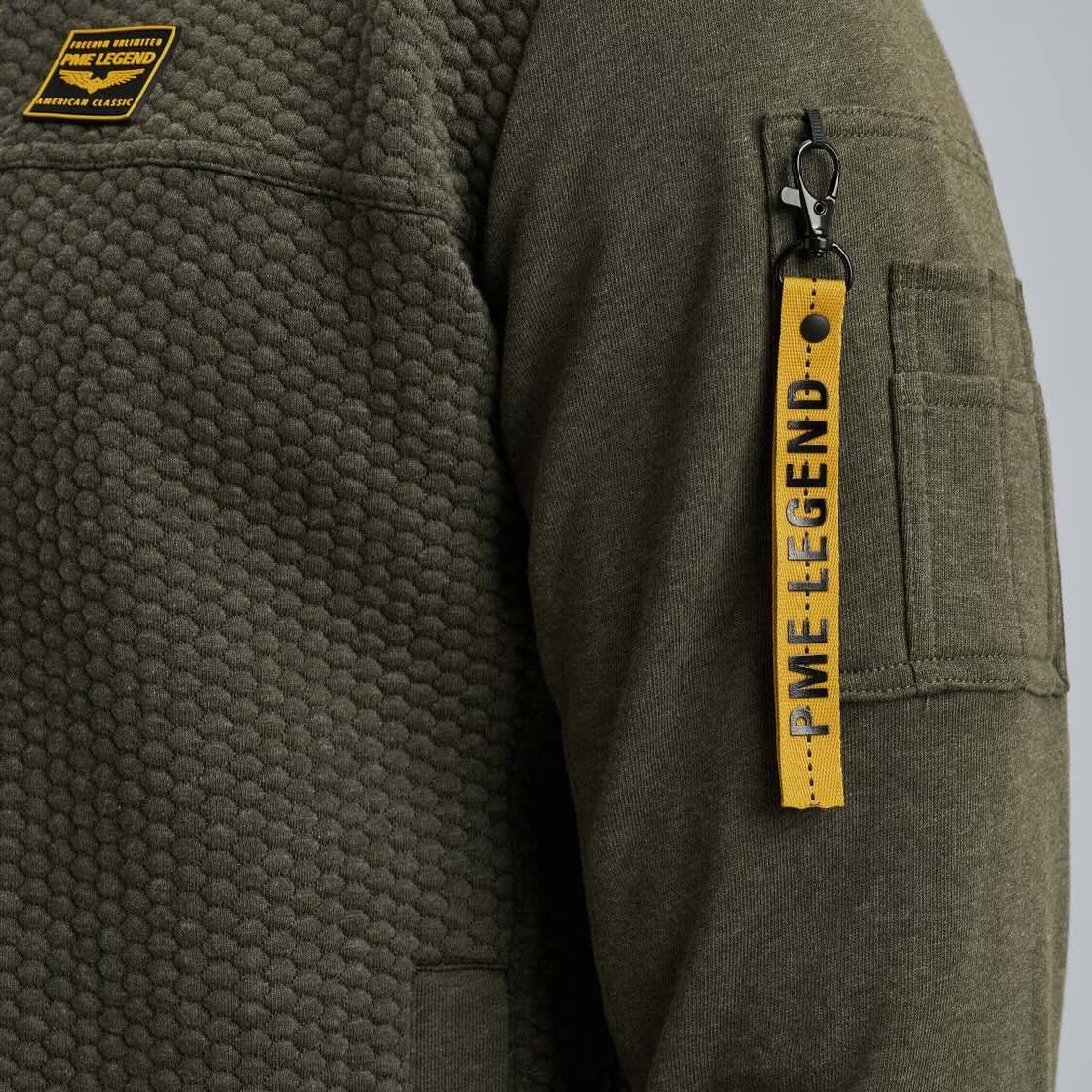 Vest sweat met rits - groen