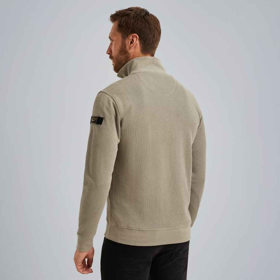 Trui sweat met borstzak - beige