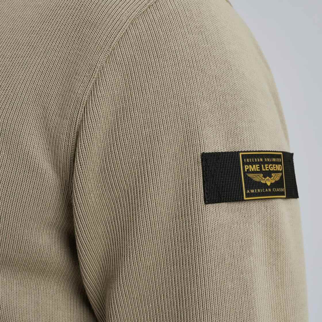 Trui sweat met borstzak - beige