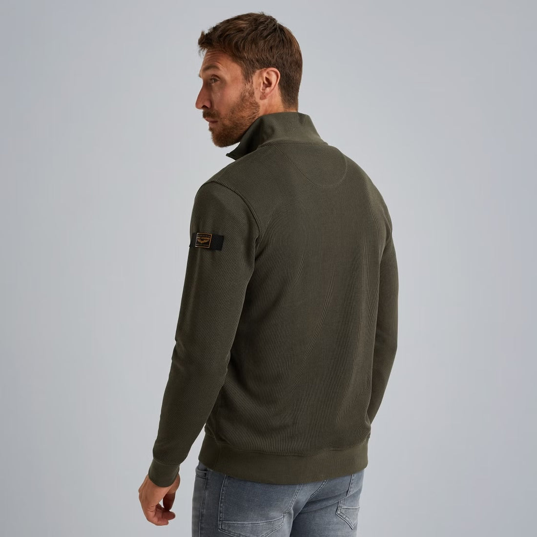 Trui sweat met borstzak - groen