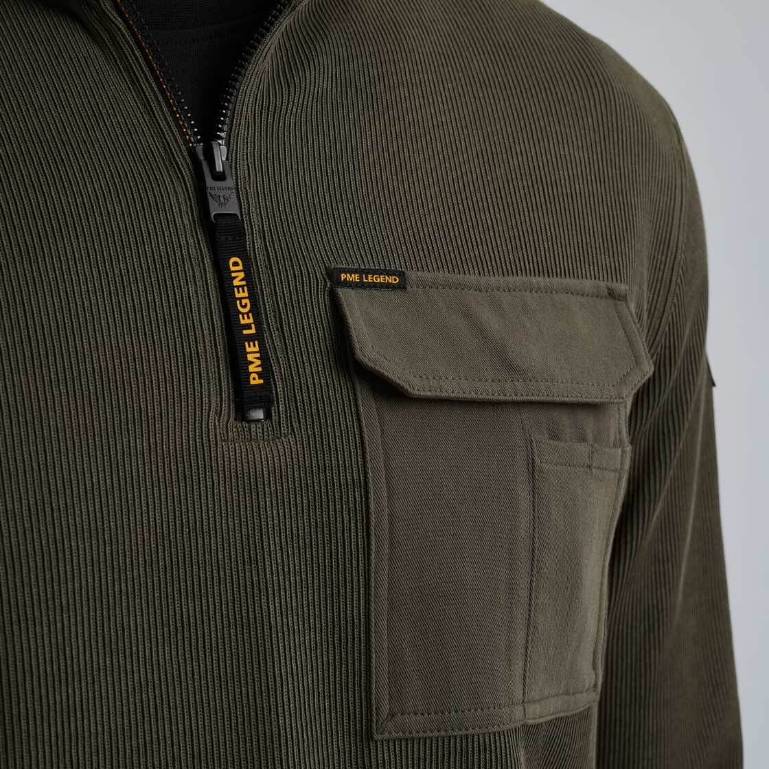 Trui sweat met borstzak - groen