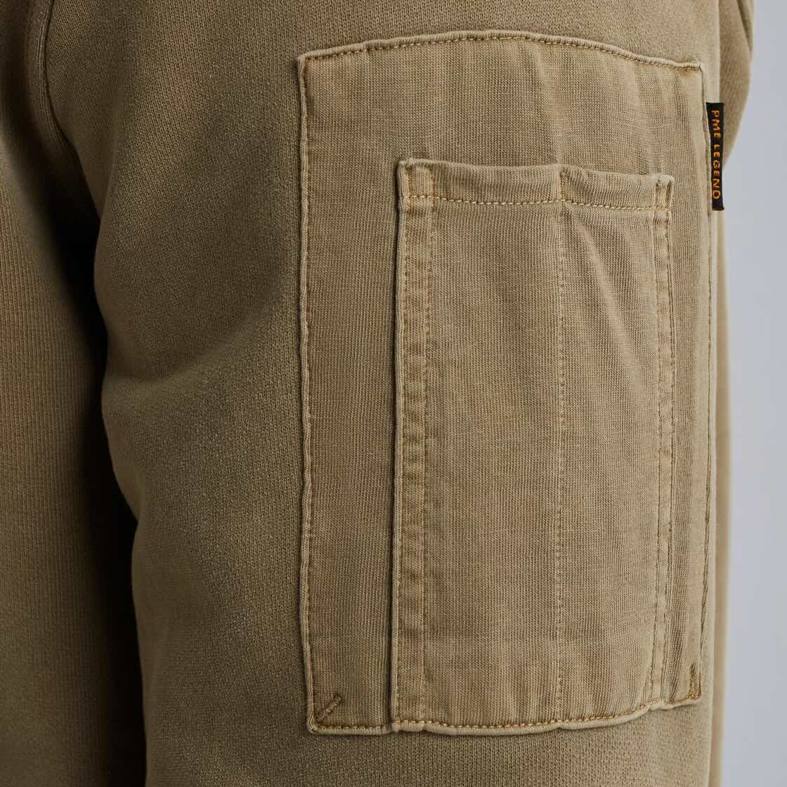 Trui sweat met artwork - khaki